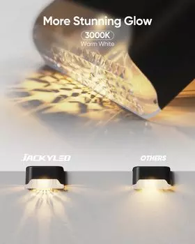 Solar Deck Lights 16 Pack Solar Powered Outdoor Step Light Waterproof LED Solar Pathway Light for Deck Fence Garden Patio Stair