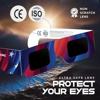 Solar Glasses Approved 2025, 10 Pack And Certified Solar Observation Glasses, Safe Shades For Direct Sun Viewing party decoratio