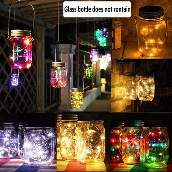 Solar Led Bottle Light Cap Outdoor Colorful Led Tinsel Garden Fairy Lights Garland Waterproof Wedding Christmas Holiday Decor