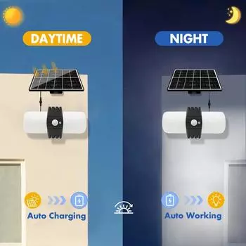 Solar Led Lamp Adjustable Lightness Outdoor Flood Lights Waterproof Garden Garage 3 Lighting Modes Sun Security Lights белый