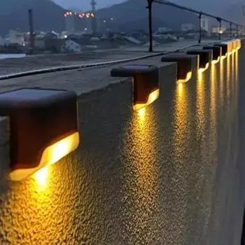 Solar LED Lights Outdoor Garden Light Stairs Deck Lamp Solar Lights Waterproof Solar Step Light for Patio Yard Garden Decor 1 pack