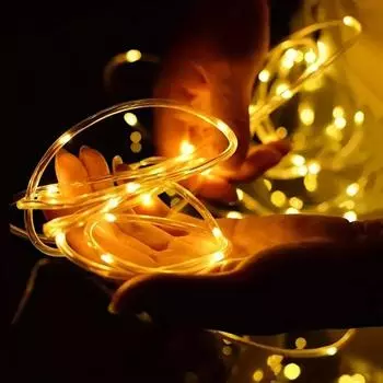 Solar LED Rope Lights Fairy Tube Light String Outdoor Waterproof Lawn Lamps 8 Mode For Home Garden Patio Christmas Wedding Decor 7m 50 LEDs