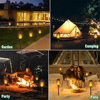 Solar Light Outdoor Flickering Flame Garden Decor Waterproof Solar Garden Light Flame Torches Outside Patio Path Yard Decoration
