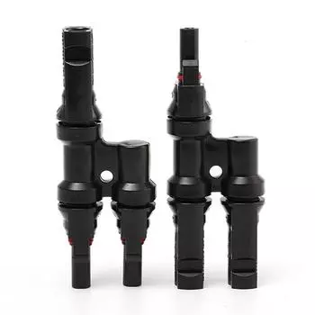 Solar Panel T Branch Connector Cable Splitter Coupler Combiner 1 Pair
