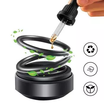 Solar Powered Aromatherapy Diffusers Portable Double Ring Car Air Freshener Car Decoration Accessories black