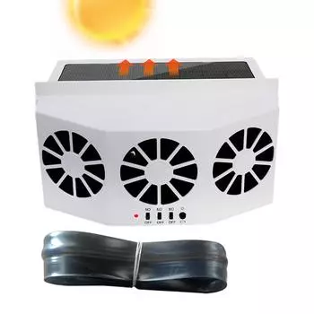 Solar Powered Fan for Car Quiet 3-outlet Solar Exhaust Fan Multifunctional Exhaust Fans Cooling System Window Radiator Exhaust чёрный