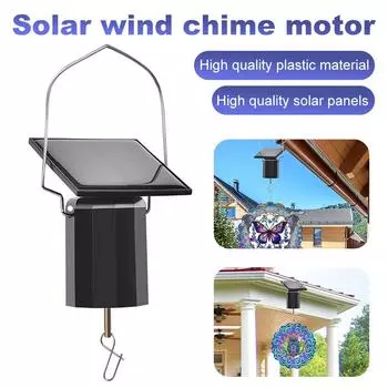 Solar Powered Hanging Display Motor Wind Spinner Motor with Hook Easy to Use Rotating Motor Practical Decoration for Wind Chimes чёрный
