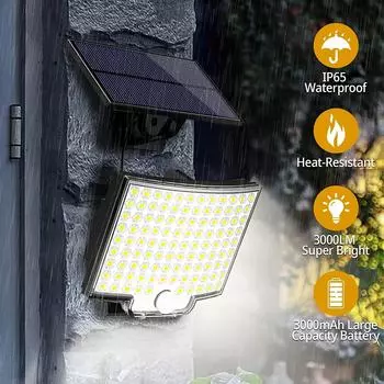 Solar Powered Outdoor Courtyard Light Remote Control Split Body Human Body Sensing Terrace Balcony Waterproof Outdoor Lighting 106 LED