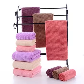 Solid Color 2PCS/SET Thick Soft Strong Water Absorption Face Bath Shower Towel Set for Adults Kids Four Seasons Badetuch Toalla 2pcs Towel Set&2pcs коричневый