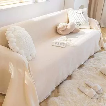 Solid Color Chenille Sofa Towel Full Cover Sofa Cushion Cover Cloth Cover Towel Sofa Cover Cover Four Seasons General Purpose 130x180