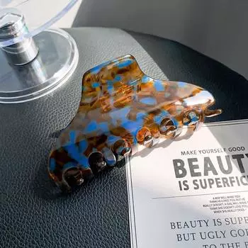 Solid Color Fresh Acetate Hair Claw Hair Clip Shark Clip Printing Shark Clip Leopard Printing Hairpin Tortoiseshell Hair Claw