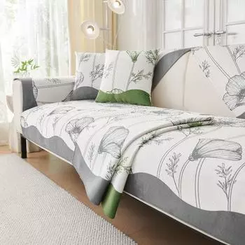 Solid Color Wavy Edge Sofa Cushion Chenille Sofa Cover Four Seasons Universal Jacquard Anti Slip Sofas Cover Dustproof Couch Mat 70x70