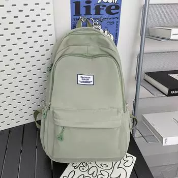 Solid Color Youth Student Backpack Large Capacity Picnic Backpack Back To School