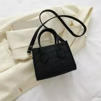 Solid Felt Color Small Square Crossbody Bag Card Pocket Casual Street Women