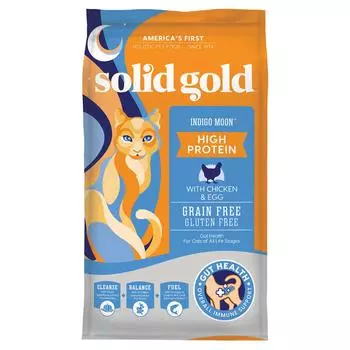 Solid Gold, Indigo Moon™, Для кошек, Все стадии, Содержит курицу и яйцо, 1,36 кг (3 фунта)