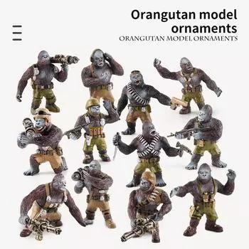 Solid PVC Gorill-a Model Action Figure Toy Chimpanzee Decoration Toy for Kids