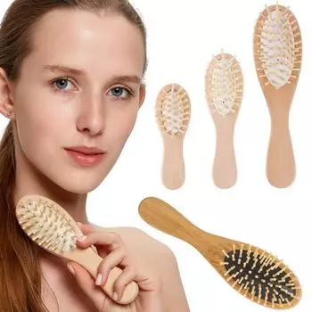 Solid Wood Bamboo Air Cushion Comb Scalp Massage Shun Hair Air Bag Comb High Rebound Shun Hair Beauty Large Plate Comb Home Use