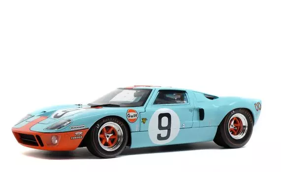 Солидный мини-автомобиль Ford GT40 MK1 1968 Le Mans 24 Hours Race Winner Bianchi 1/18 P. Родригес/Л. #9 [Предмет]