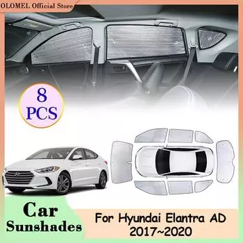 Солнцезащитные козырьки с полным покрытием для Hyundai Elantra AD Avante Sport 2017~2020, заднее боковое окно, лобовое стекло, солнцезащитный козырек, аксессуары