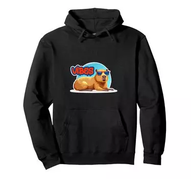 Солнцезащитные очки Chill Capybara Vibes с капюшоном Meme чёрный