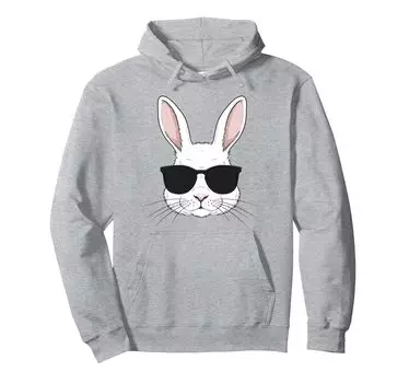 Солнцезащитные очки Cool Bunny Face Happy Easter Day Egg Hunt Hoodie серый