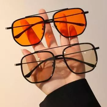 Солнцезащитные очки Half Pilot Frame Square Classic Trending Sunglasses Boho Fashion Glasses For Outdoor Travel Daily Life one size золотой/пустынный