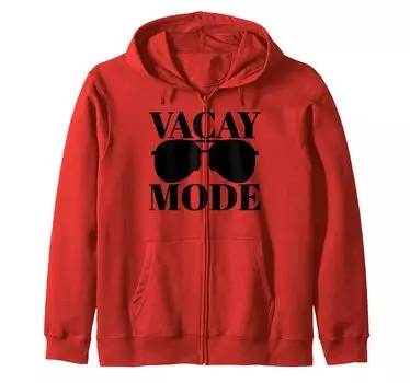 Солнцезащитные очки Vacation Mode для лета, пляжа, семьи, путешествий, отдыха, толстовка с капюшоном на молнии красный