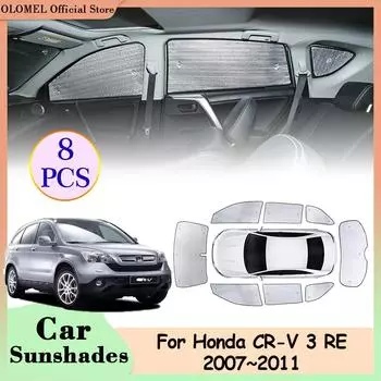 Солнцезащитные шторки для автомобиля Honda CR-V 3 CRV RE1 RE5 RE7 2007~2011, полное покрытие, козырек на заднее боковое стекло, накладка на лобовое стекло, шторки, аксессуары