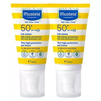 Солнцезащитный лосьон Mustela Berry High Protection SPF50+, 40 мл, 2 шт.