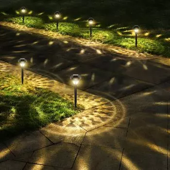 Солнечный уличный светильник для сада, крыльца, гаража и двора Warm light