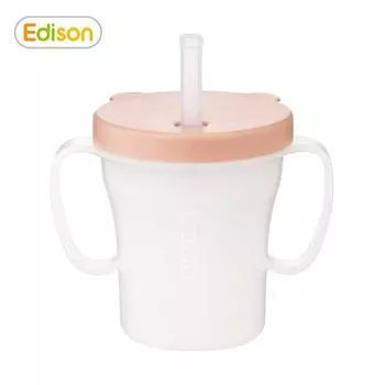 Соломенная чашка Edison baby с защитой от проливания, РОЗОВАЯ, 1 шт.