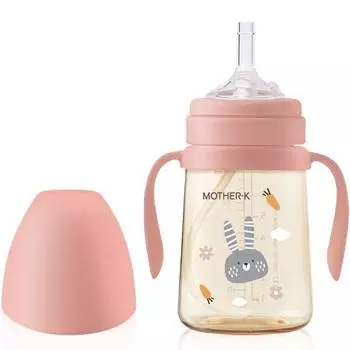 Соломенная чашка Mother K Baby Basic PPSU Rabbit 200 мл, Blossom, 1 шт., Популярные корейские товары для родителей