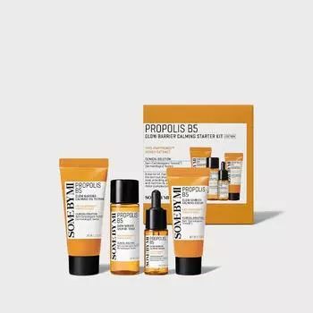 SOME BY MI Propolis B5 Glow Barrier Успокаивающий стартовый набор (4компонента), Увлажнение,Корейская косметика, Kbeauty, образец