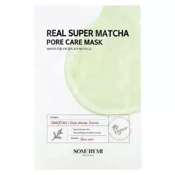 SOME BY MI, Real Super Matcha Pore Care Beauty Mask, 1 sheet, 20g (0.7oz)