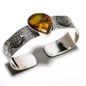 Sonora Sunrise Gemstone 925 Посеребренный браслет-манжета ручной работы