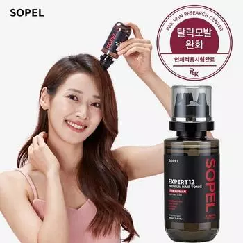 Sopel Expert 12 Premium Hair Tonic для женщин Тоник для волос с пивными дрожжами и кофеином, 1 упаковка, 150 мл