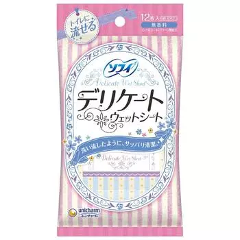 Sophie Delicate Wet Flushable Type 6 pieces x 2 pack