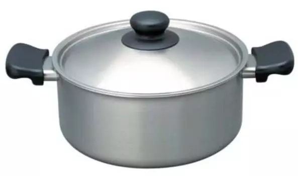 Sori Yanagi pot shallow 22cm 31209 18-8 Two-handed серебряный