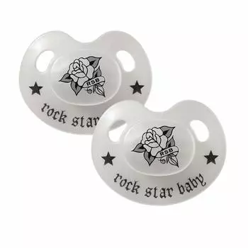 Соска-пустышка Baby Nova Rockstar Baby DX Rose S мес. 6-18 белый