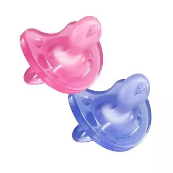 Соска-пустышка Chicco Physio Soft розовая 12 мес.+ 2 шт.