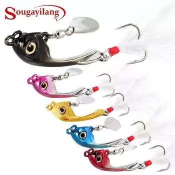 Sougayilang 5 шт., рыболовная приманка с коробкой, металлические приманки для джиггинга, 3D глаза, искусственная приманка для рыбалки разноцветный
