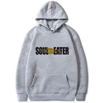 Soul Eater толстовки унисекс Kawaii зимняя теплая одежда унисекс популярные японские аниме топы Harajuku толстовки с мультяшным рисунком мужские 2XL