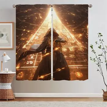 Source Energy Burst Blackout Curtains for Window Sheer Curtains for Living Room 2 Elegant Pieces Customs Free Shipping Products W50xH70cmx2pcs-CL