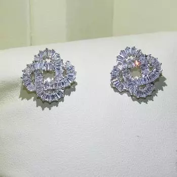 Совершенно новые серьги-гвоздики Choucong, оригинальные роскошные ювелирные изделия из стерлингового серебра 925 пробы, принцесса 5А, вечерние серьги-гвоздики с цирконием, 1 пара для влюбленных, G Ift белый