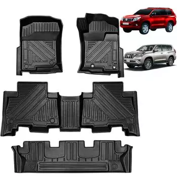 Совместим с Toyota Land Cruiser Prado 150 series передний 3D коврик для пола 3D коврик для пола автомобиля 3D коврик для пола автомобиля Эффект материала TPE Водонепроницаемый Защитный чёрный