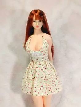 Совместимо с телом TBLeague для масштабной фигурки DMTOYS Красивая школьница, модная сексуальная цветочная мини-юбка, тело и обувь не