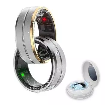 Совместимое с Bluetooth смарт-кольцо с монитором сердечного ритма, водонепроницаемое, несколько спортивных режимов, фитнес, сон, пульсометр, трекер кислорода в крови, смарт-кольцо US 8 золотой/серебряный