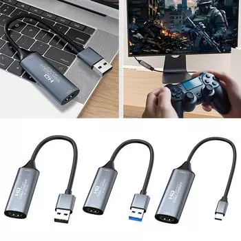 Совместимость HDMI с USB 2.0/USB 3.0/Type-C Видеозахват Box Игровой Захват Запись для Macbook PS4 PC Игровой DVD Камера Запись USB2.0