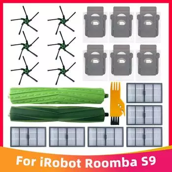Совместимость с iRobot Roomba S9 9150 / S9+ Plus 9550 Робот-пылесос Фильтр Hepa Основная боковая щетка Пылесборник Запасные части Аксессуары