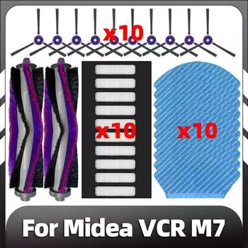 Совместимость с Midea VCR M7 / M71CN i10 Роликовый пылесос Боковая щетка Фильтр HEOPA Насадки для швабры Запасные части Аксессуары